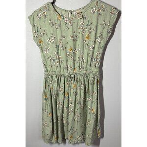 Oshkosh B'Gosh Girls Floral Dress Size 12 Green Short Sleeve Stretchy Cute Girly